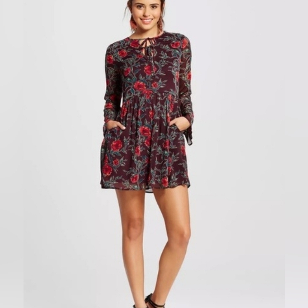 Xhilaration Purple Long Sleeve Dress